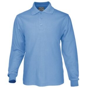 Plain Colour Poly Face Cotton Backing L/S Polo