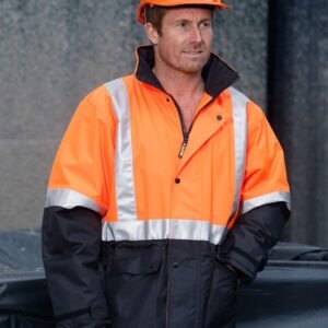 Hi-Vis Two Tone Rain Proof Jacket With Quilt Lining